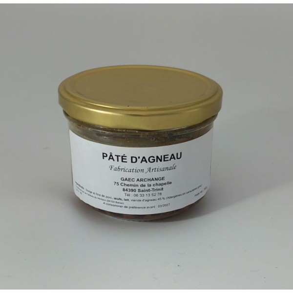 Pâté à l'agneau 180grs Bio  Gaec Archange