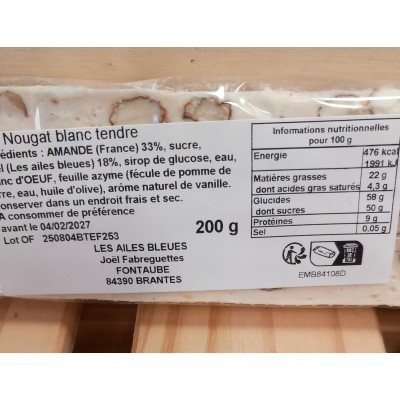 Nougat Blanc 200g les ailes bleues